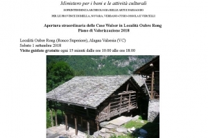 Apertura straordinaria delle Case Walser in Località Oubre Rong - Alagna Valsesia